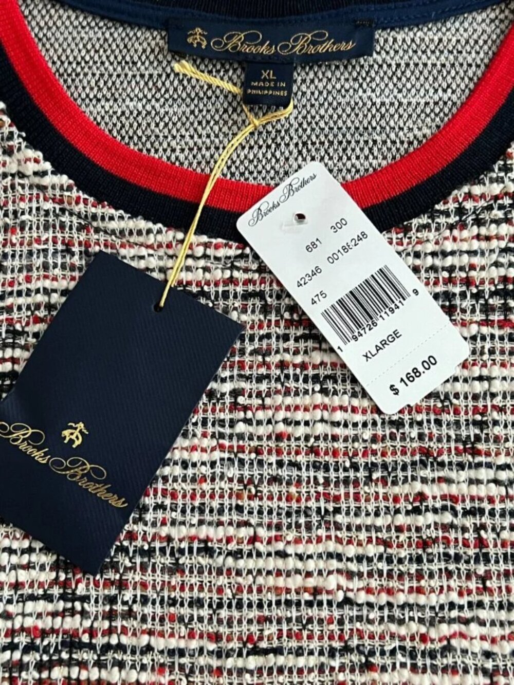Brooks Brothers Dress XL Fall boucle Retro Tweed 60s shirtdress Gold button Work - Picture 6 of 16